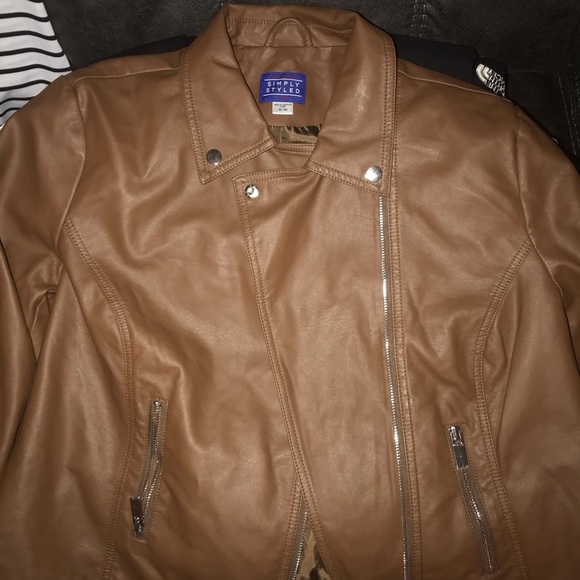 Brown Faux Leather Jacket - Picture 6 of 7